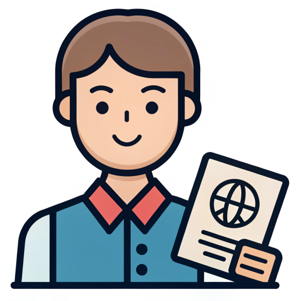 flaticon-of-a-customer-holding-a-passport